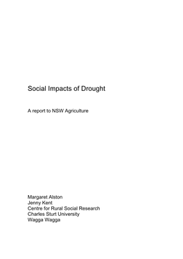 Social Impacts of Drought