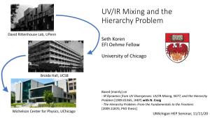 UV/IR Mixing and the Hierarchy Problem
