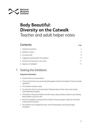 Body Beautiful: Diversity on the Catwalk Teacher and Adult Helper Notes