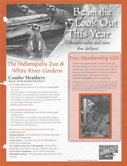 The Indianapolis Zoo & White River Gardens Free Membership Gift