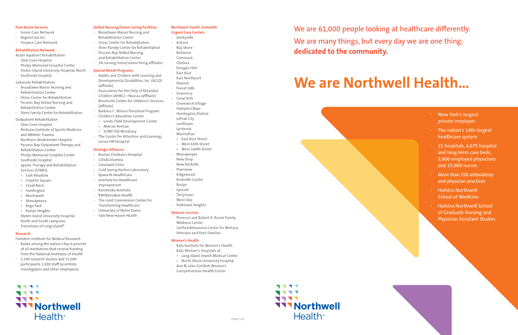 We Are Northwell Health