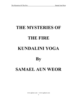 THE MYSTERIES of the FIRE KUNDALINI YOGA by SAMAEL