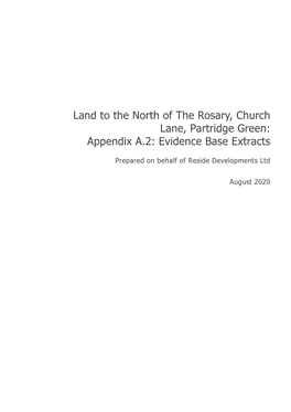 Land to the North of the Rosary, Church Lane, Partridge Green: Appendix A.2: Evidence Base Extracts