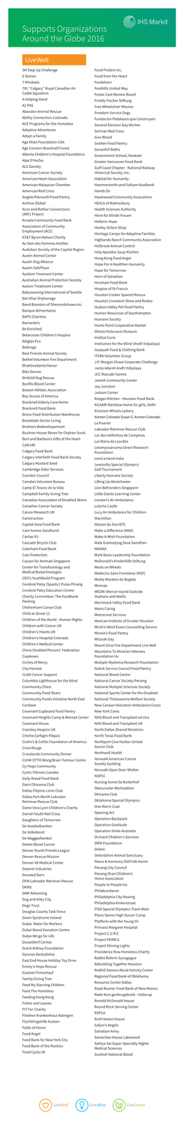 Supports Organizations Around the Globe 2016