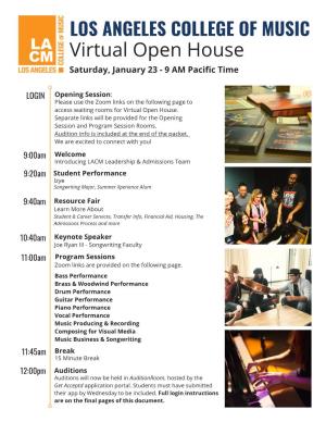 Virtual Open House Saturday, January 23 - 9 AM Pacific Time