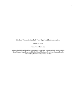 Scholarly Communication Task Force Report Recommendations Final.Pdf