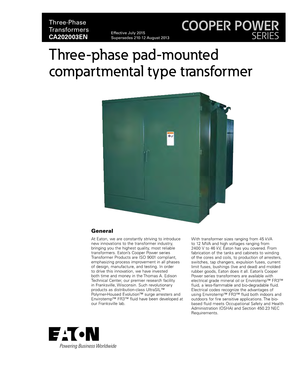 Eaton Pad-Mounted Transformer