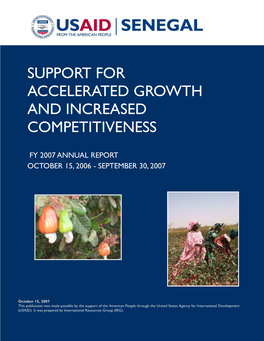 Support for Accelerated Growth and Increased Competitiveness