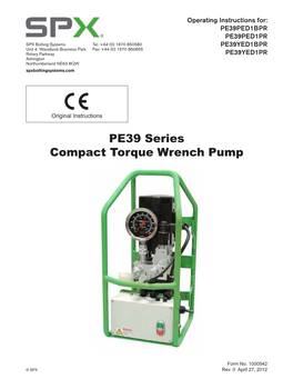PE39 Series Compact Torque Wrench Pump