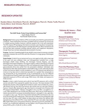 RESEARCH UPDATES (Cont.)