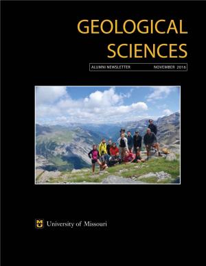 Geological Sciences Alumni Newsletter November 2016 1