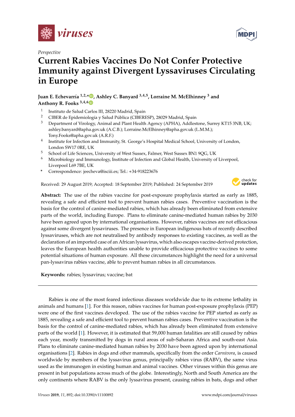 Current Rabies Vaccines Do Not Confer Protective Immunity Against Divergent Lyssaviruses Circulating in Europe