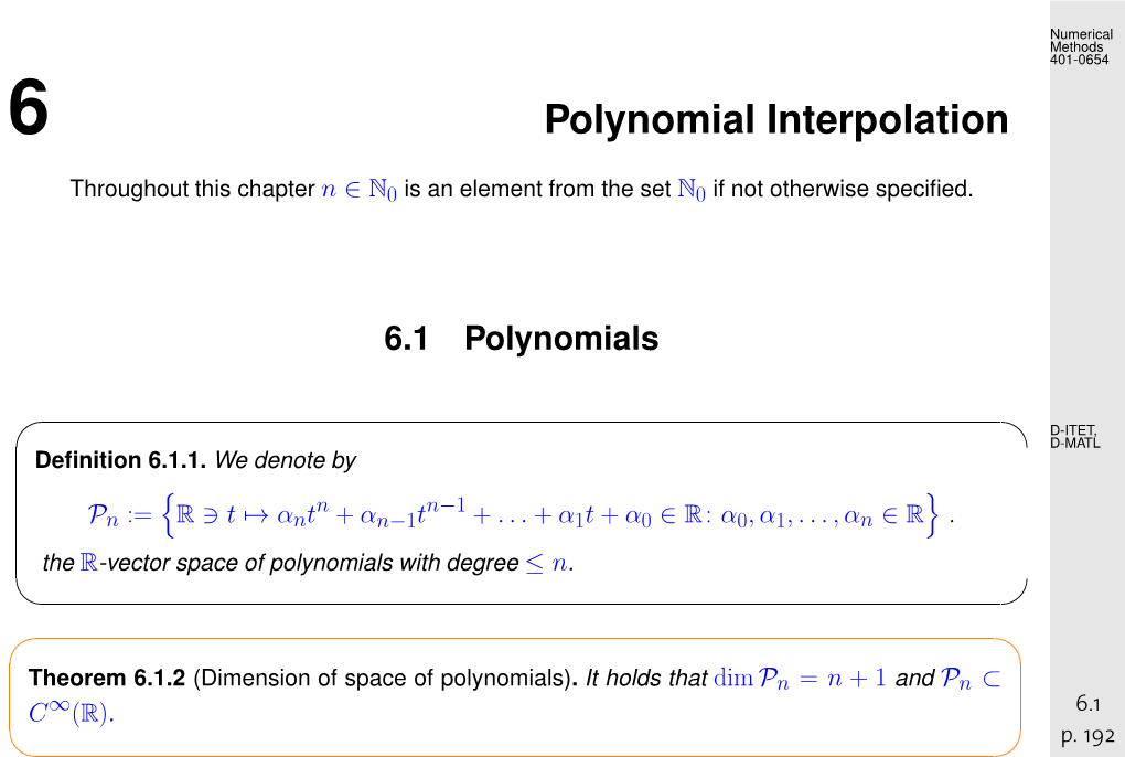 Polynomial Interpolation