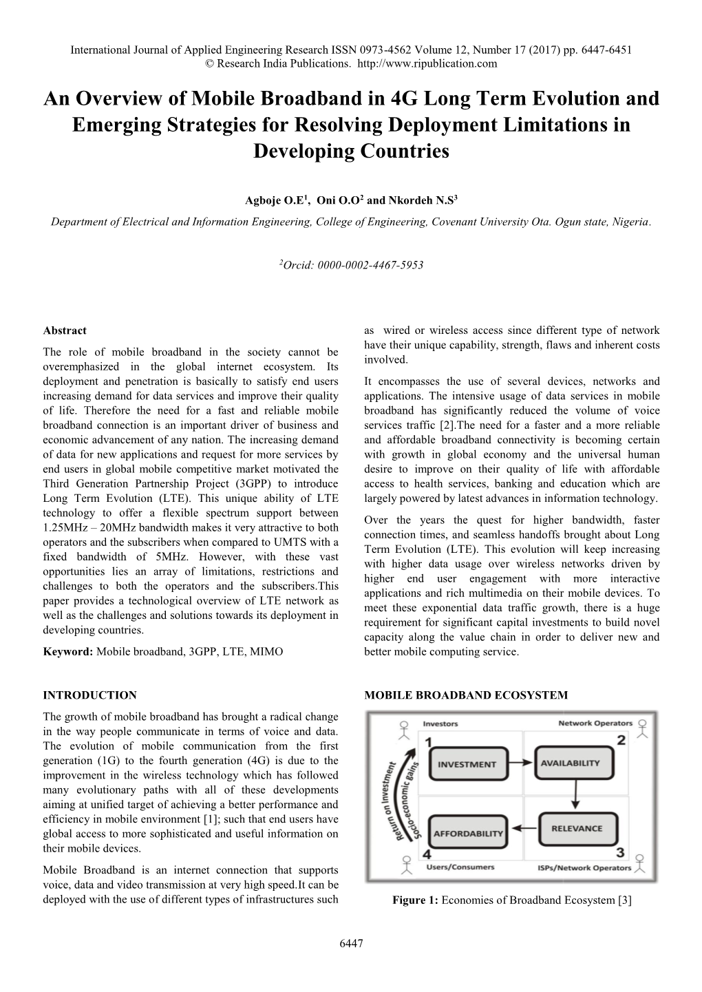 An Overview of Mobile Broadband in 4G Long Term Evolution and Emerging Strategies for Resolving Deployment Limitations in Developing Countries