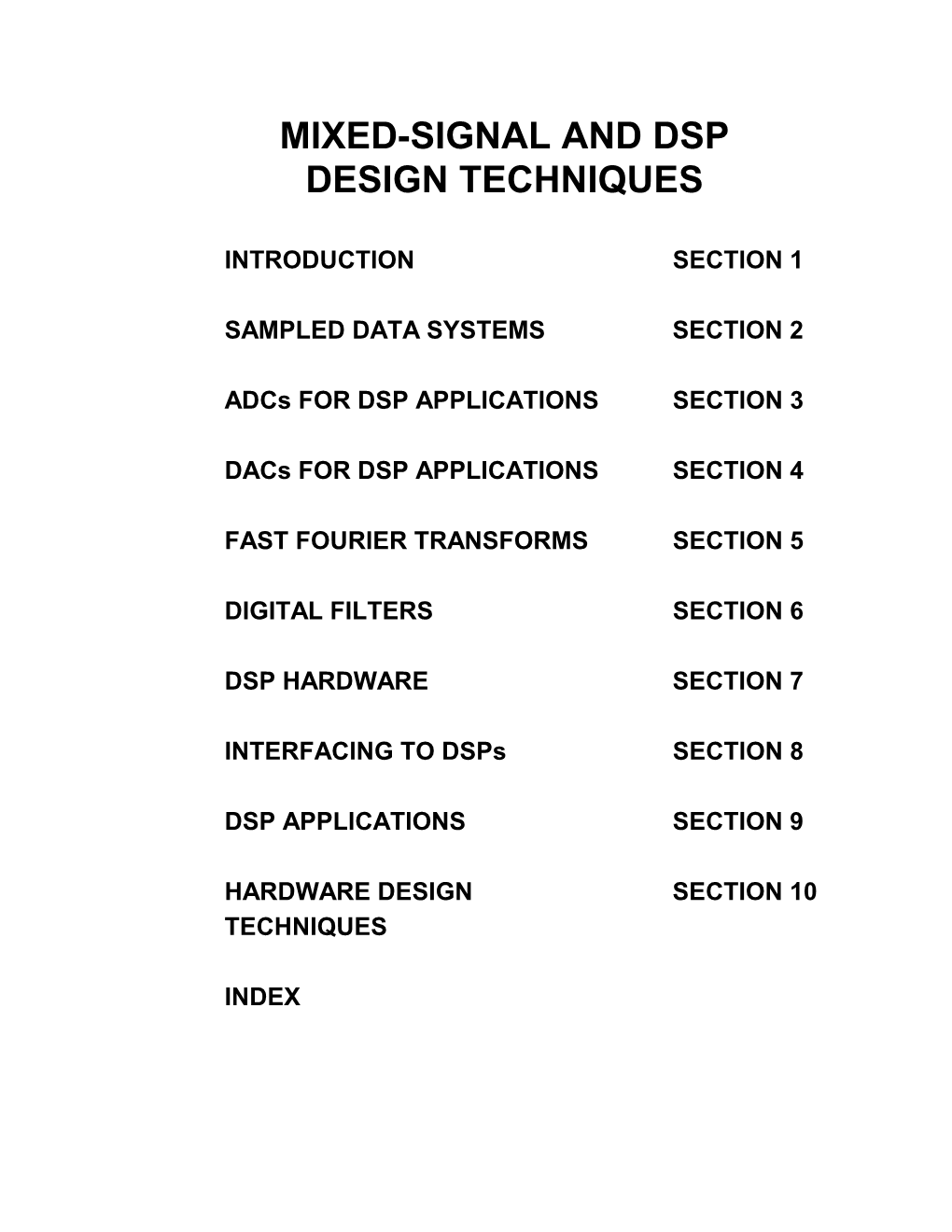 Mixed-Signal and Dsp Design Techniques