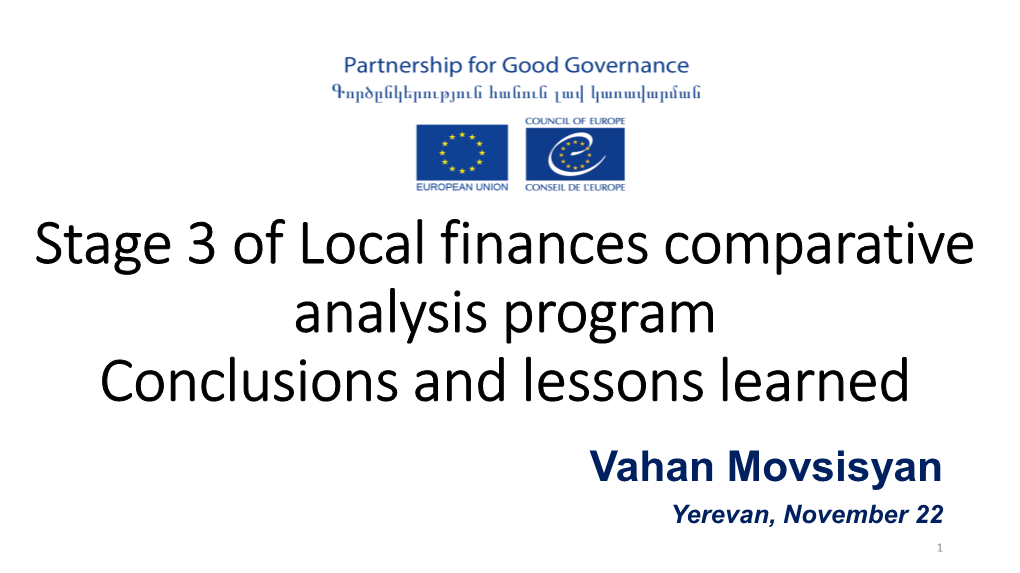 Local Finance Database for Municipalities in Armenia