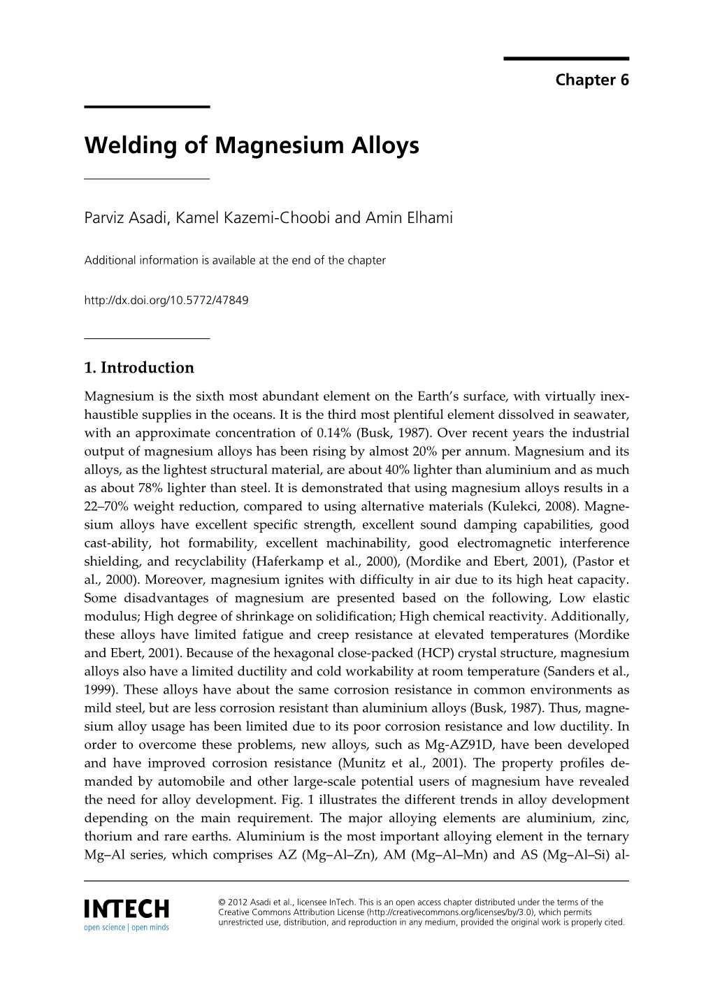 Welding of Magnesium Alloys