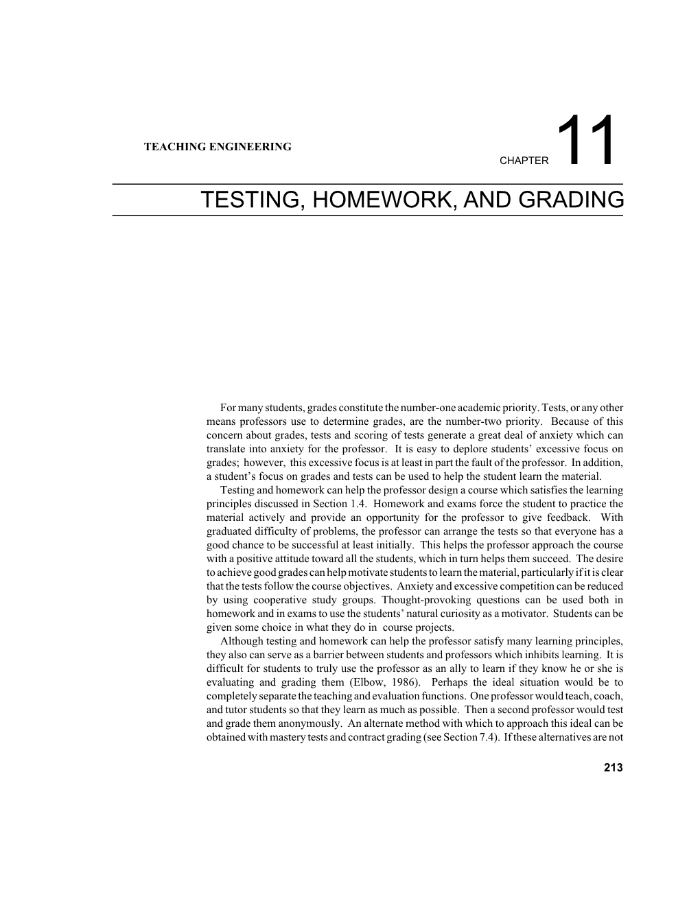 Chapter 11. TESTING, HOMEWORK, and GRADING