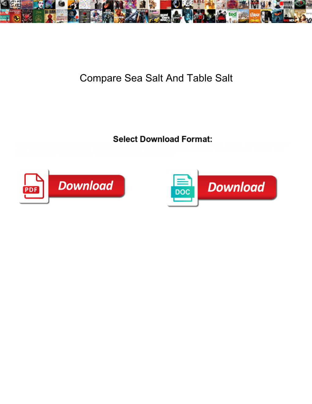 Compare Sea Salt and Table Salt
