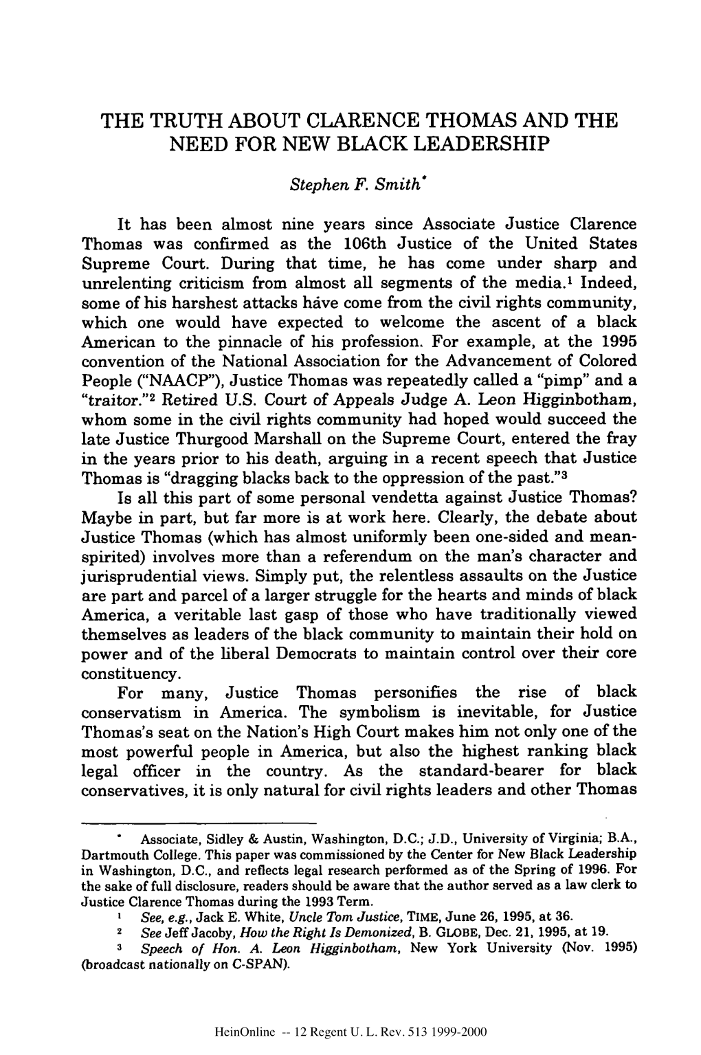 The Truth About Clarence Thomas and the Need for New Black Leadership