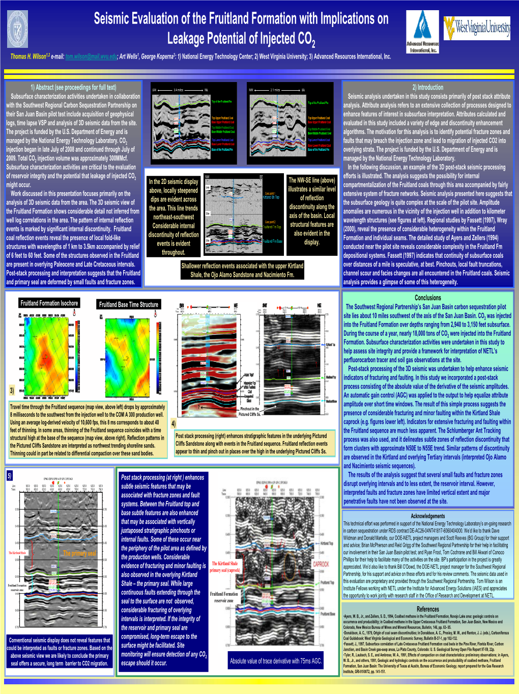 Seismic Evaluation of the Fruitland Formation with Implications on Leakage Potential of Injected