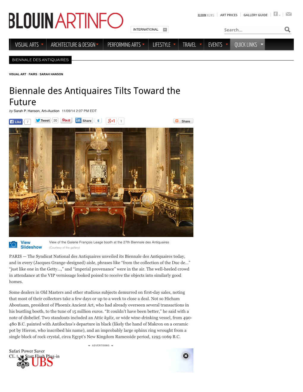 Biennale Des Antiquaires Tilts Toward the Future by Sarah P