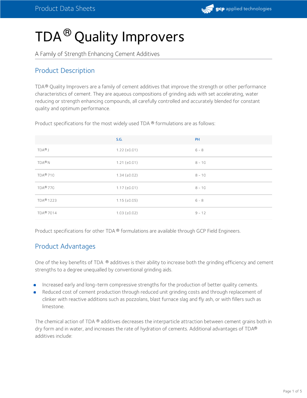 TDA Cement Additive