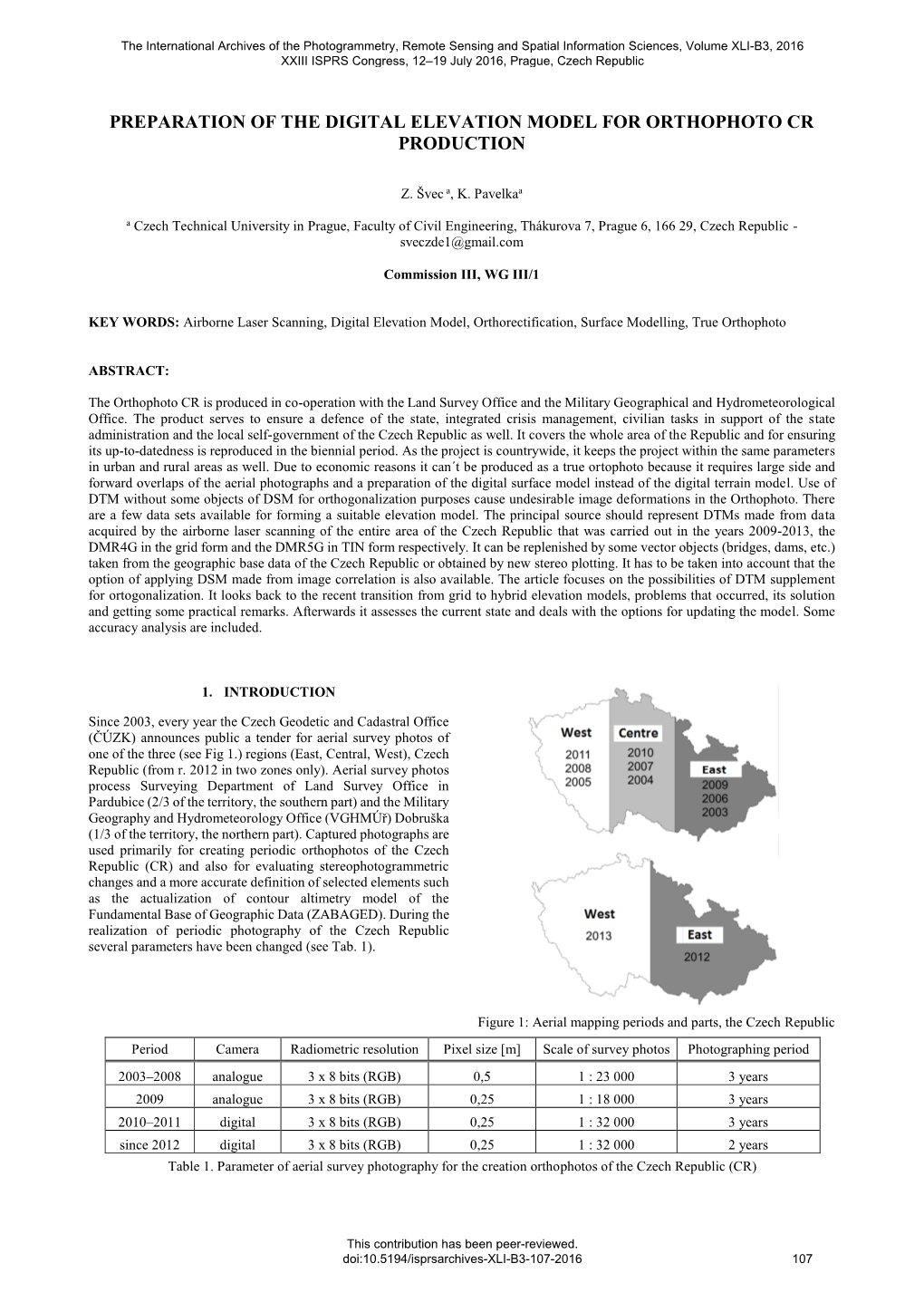 Preparation of the Digital Elevation Model for Orthophoto Cr Production