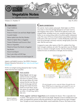 July 19, 2012 Vegetable Notes