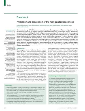 Prediction and Prevention of the Next Pandemic Zoonosis