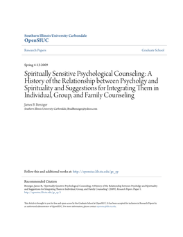 Spiritually Sensitive Psychological Counseling