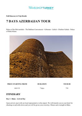 7 Days Azerbaijan Tour