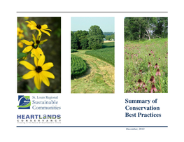 Summary of Conservation Best Practices