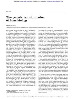 The Genetic Transformation of Bone Biology