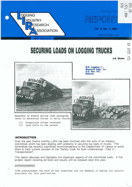 Securing Loads on Logging Trucks \ J.A