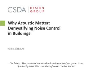 Why Acoustics Matter