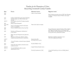 Timeline for the Plantation of Ulster: Researching Seventeenth Century Families