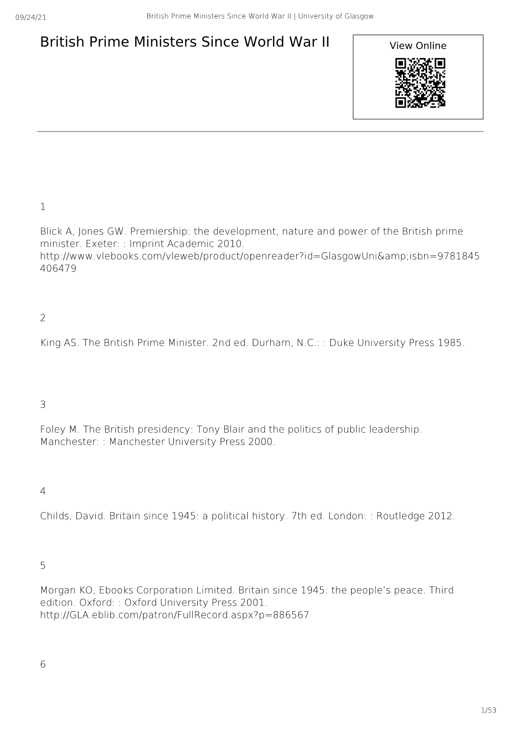 British Prime Ministers Since World War II | University of Glasgow