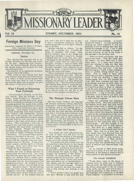 The Missionary Leader for 1930