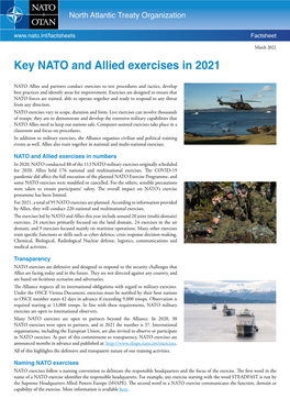 Key NATO and Allied Exercises in 2021