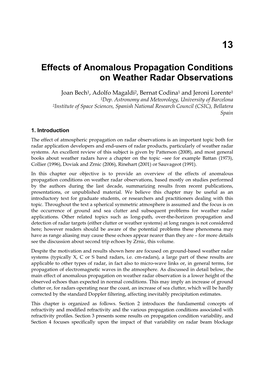 Effects of Anomalous Propagation Conditions on Weather Radar Observations