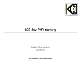 802.3Cz PHY Naming