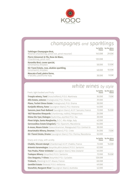 Champagnes and Sparklings White Wines by Style