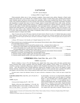 CACTACEAE 1. PERESKIA Miller, Gard. Dict. Abr., Ed. 4. 1754