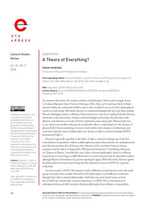 A Theory of Everything? Vol