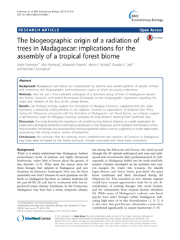 The Biogeographic Origin of a Radiation of Trees In