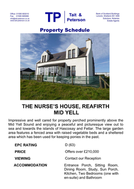 The Nurse's House, Reafirth Mid Yell