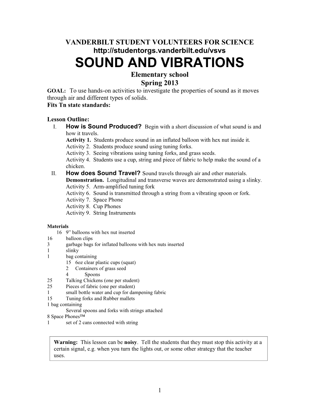 Vibrations and Sound