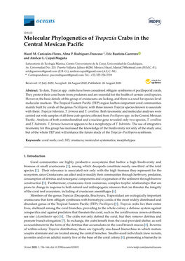 Molecular Phylogenetics of Trapezia Crabs in the Central Mexican Pacific