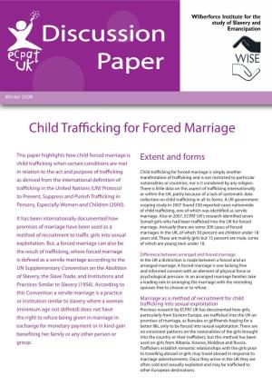 Trafficking for Forced Marriage